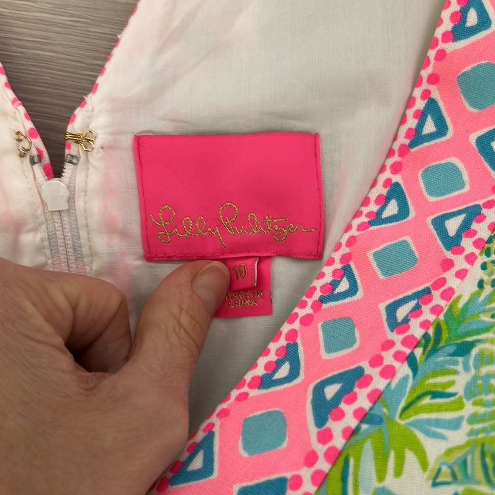 NWOT Lilly Pulitzer Lanora Stretch Shift in Fresh Citrus Keep Palm - Picture 4 of 5